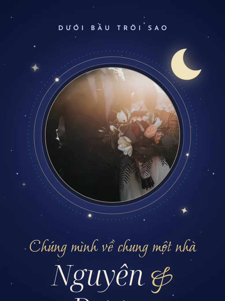 Mẫu thiệp Dưới Bầu Trời Sao