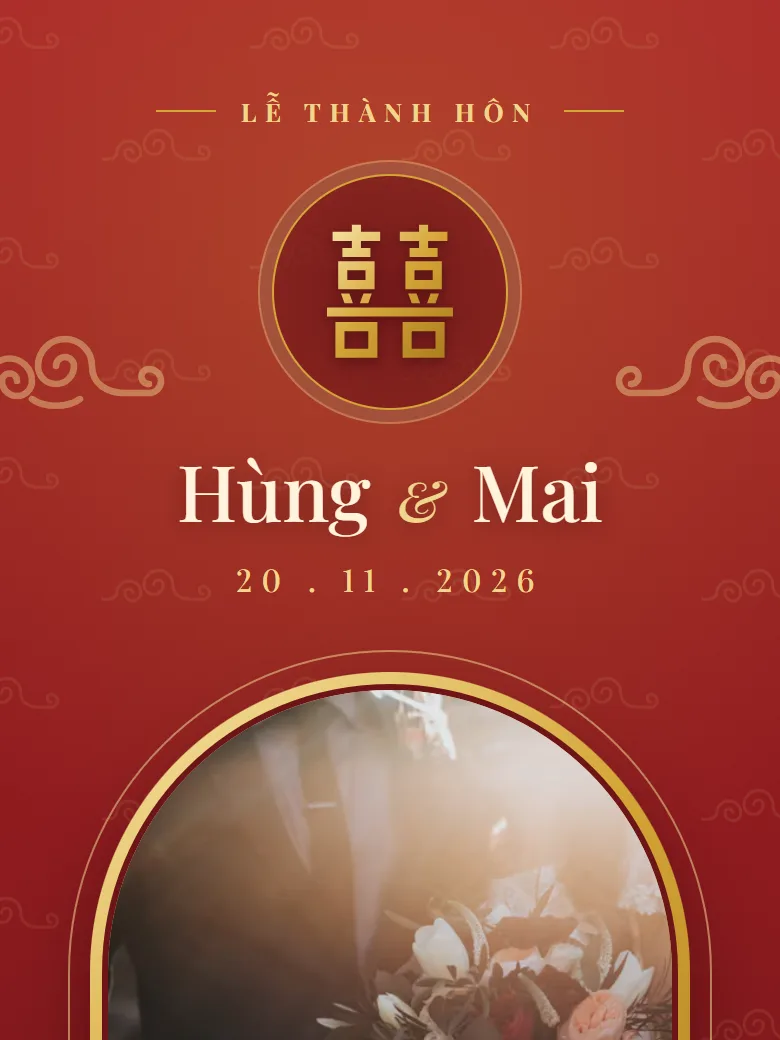 Mẫu thiệp Duyên Thắm Trầu Cau